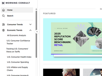 Screengrab of Morning Consult website homepage 25th September 2025